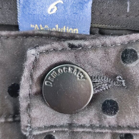 Democracy Ab'Solution leans grey with black polka dot women's size 6 - Picture 8 of 16